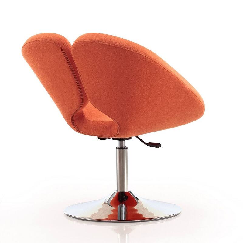 Manhattan Comfort Perch Chrome Wool Blend Adjustable Chair (Set of 2)