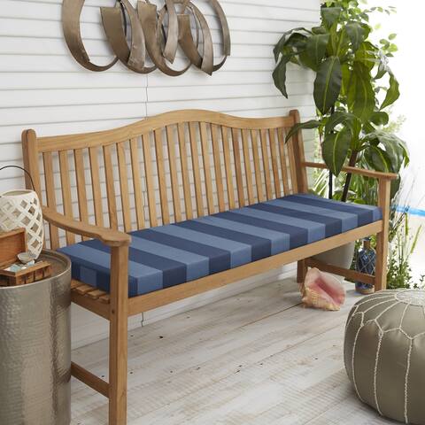Humble + Haute Striped Indoor/Outdoor Round Front Bench Cushion