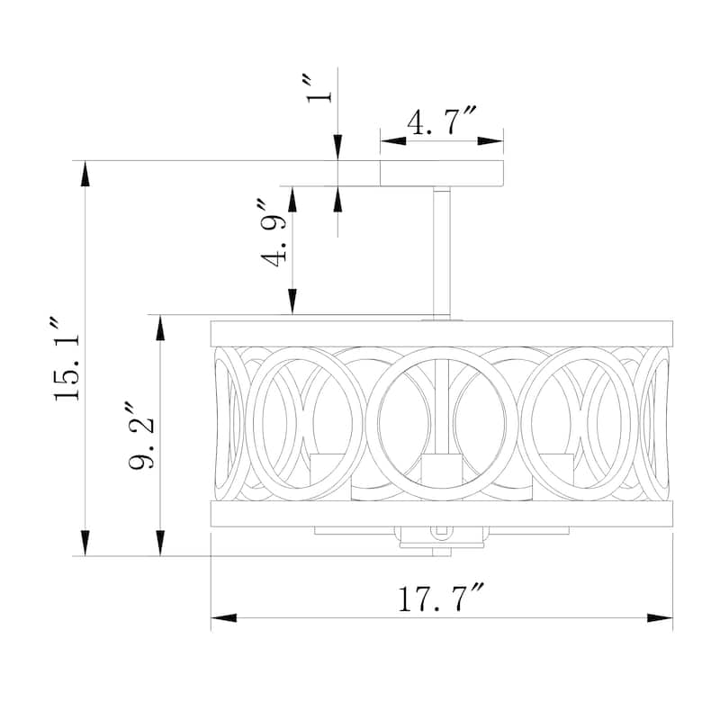 Shacer 3-light Hood Design Ceiling Lamp