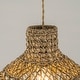 preview thumbnail 7 of 8, Homa Rattan Coastal Boho 12" Gold Dome Pendant Light - 12" Wide