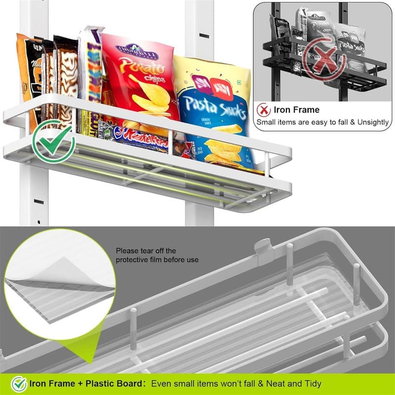 8-Tier Over the Door Pantry Organizer and Storage - 5.1"D x 15.7"W x 64.17"H