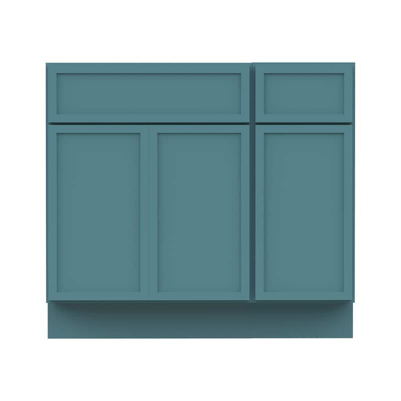 Vanity Art 36" Oak Freestanding Bathroom Vanity Cabinet without Top - Green