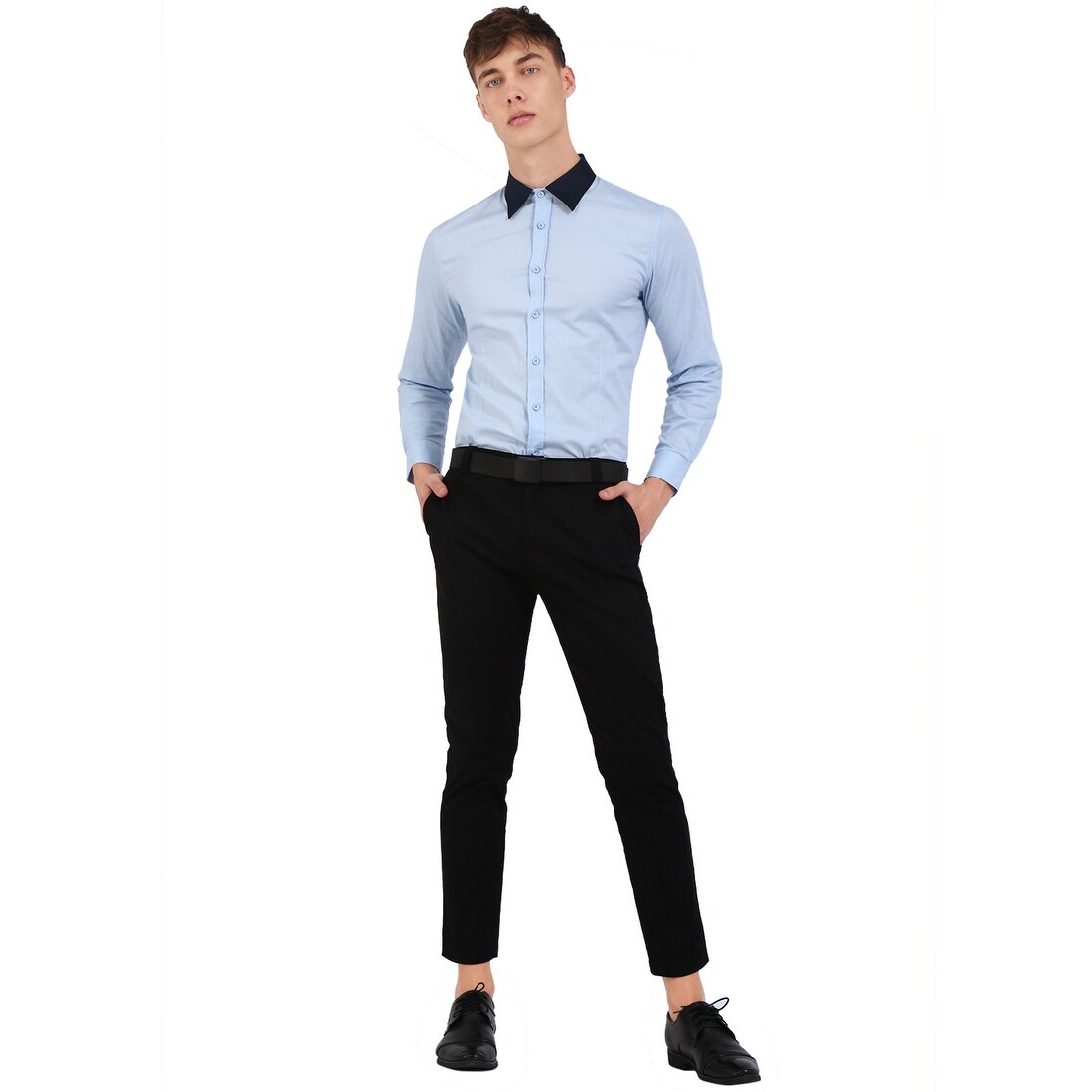 Shop Men Casual Button Down Shirts Long Sleeve Fashion Slim Fit