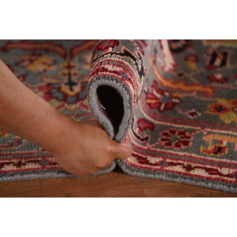 All-Over Gray Heriz Oriental Area Rug Handmade Wool Carpet - 3'1"x 5'3"