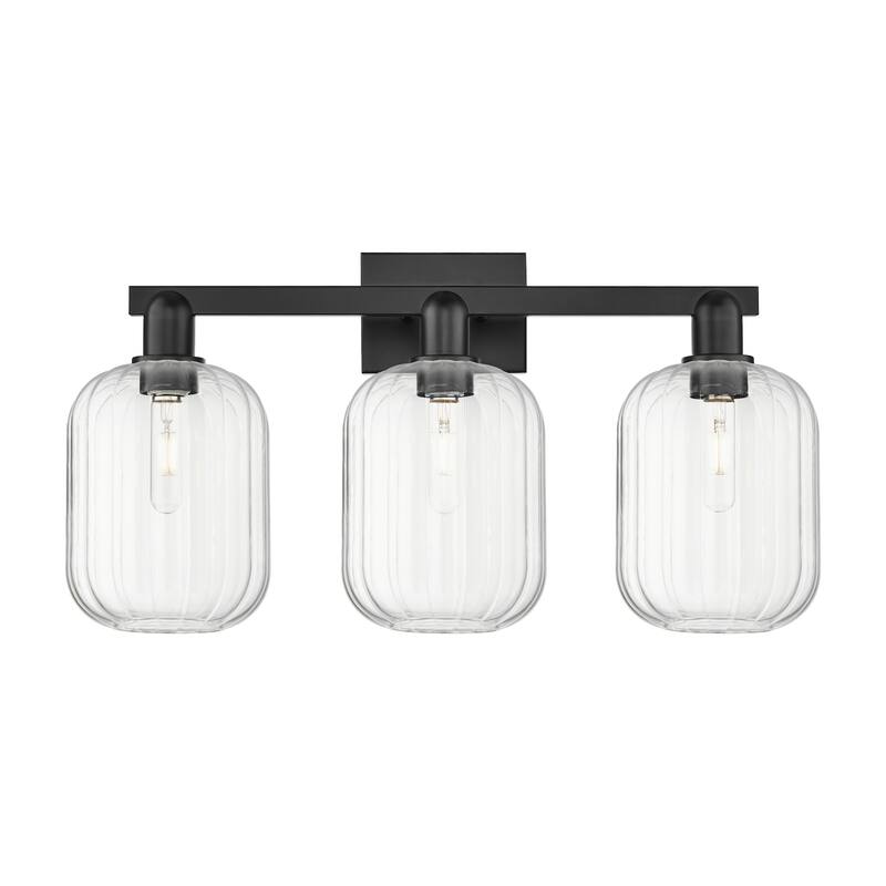 Innovations Lighting 716-3W-14-26 Preston Vanity Preston 3 Light 26" - Matte Black / Clear