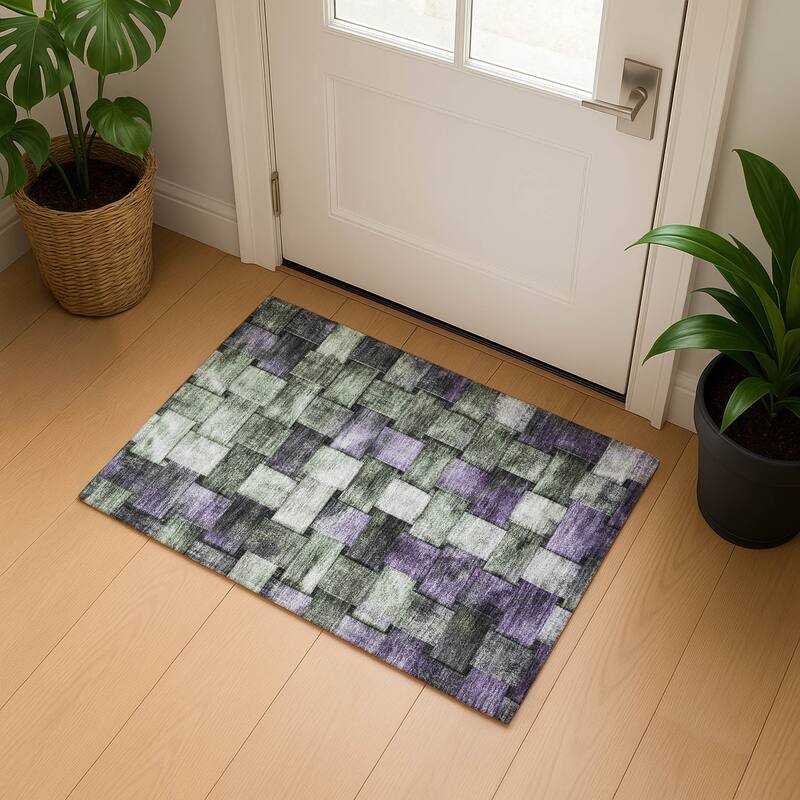 Premium Washable Super Soft Basketweave Mayfield Rug - Sage - 1'8" x 2'6"