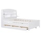 preview thumbnail 8 of 25, Full Size Wooden LED Platform Bed with Trundle & Storage Headboard with Drawers, White