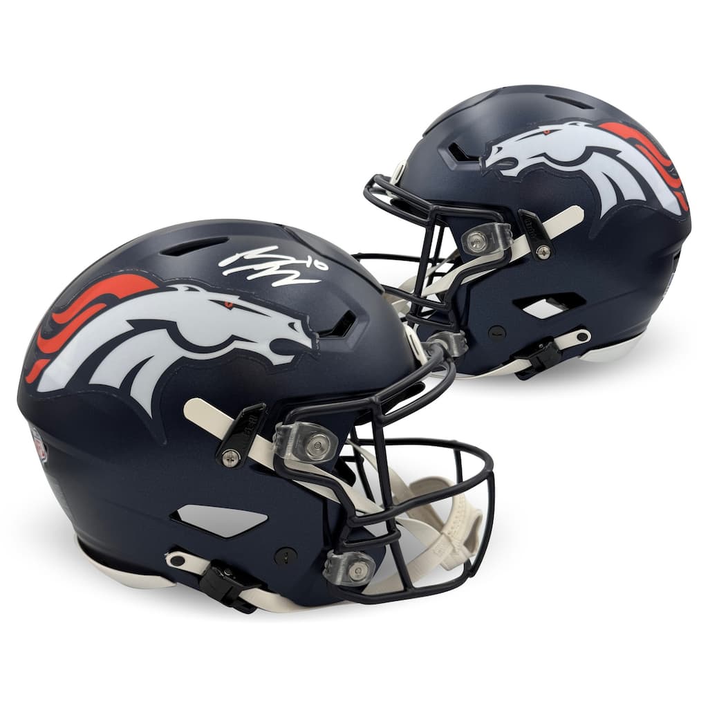 Bo Nix Autographed Denver Broncos Signed Football Full Size SpeedFlex Helmet Beckett COA - 5x6