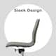 Set of 2 Modern Office Chairs, Upholstered PU Leather Ribbed Armless Mid Back with Metal Frame, Adjustable Height, Tilt