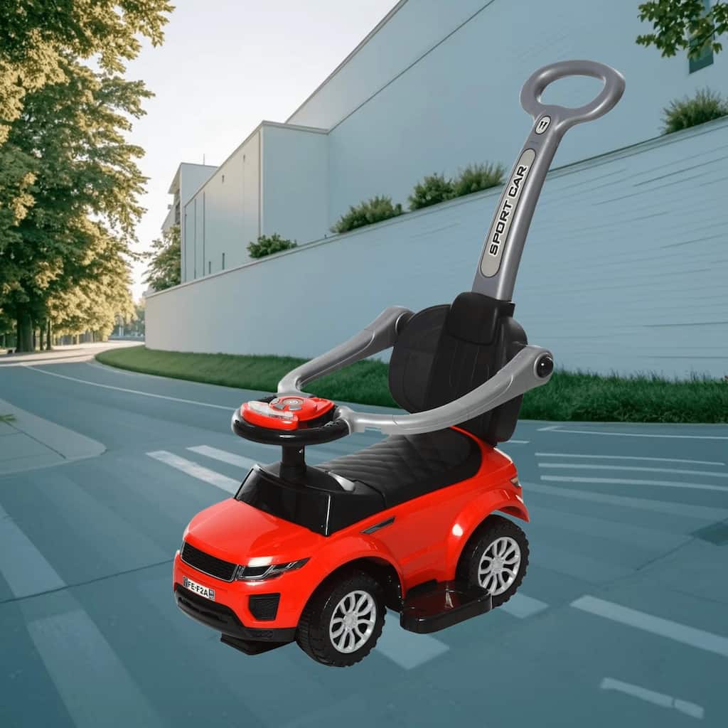 Convertible Push Car Stroller for Toddlers with Realistic Steering, Horn, Music, and Storage for Boys and Girls 1-3 Years