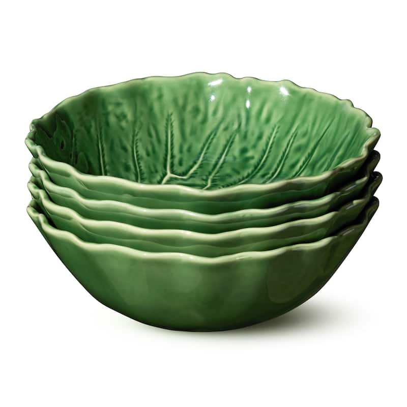 Certified International Le Jardin Set of 4 Cabbage 3-D Soup Bowl 8.5" x 2.75" - 8.5"W x 8.5"D x 2.75"H