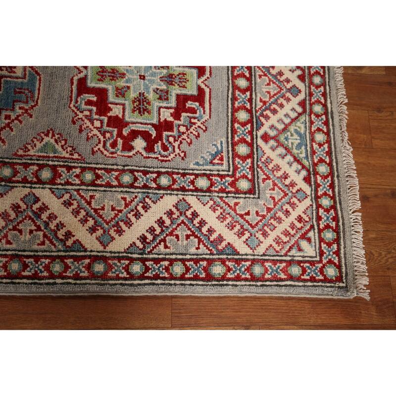 Traditional / Geometric Kazak Oriental Runner Rug Handmade Wool Carpet - 2'7" x 20'1"
