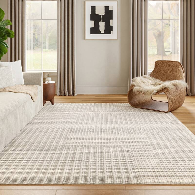 Nuloom Dorene Contemporary High-Low Striped Wool Area Rug