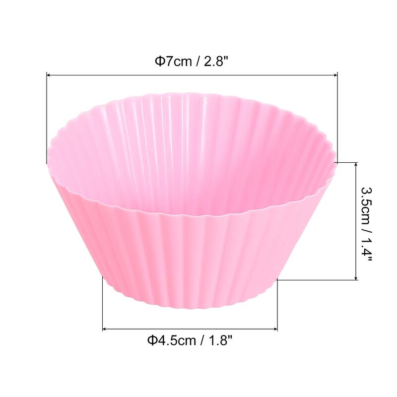 Silicone Cupcake Baking Cups, 2.8" Non-Stick Muffins Liners - Pink - 36Pcs
