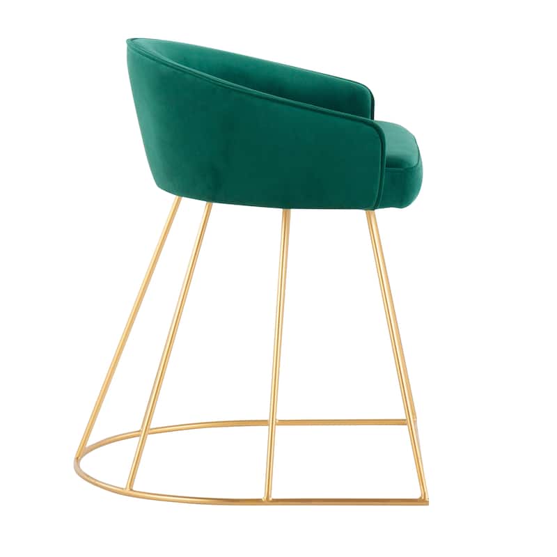 Silver Orchid Haid Velvet Upholstered Vanity Stool