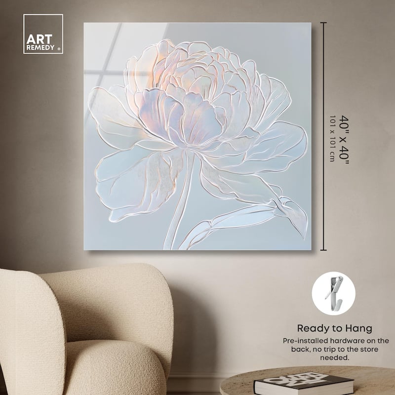 Embossed Flower II Acrylic by Art Remedy, Ready to Hang