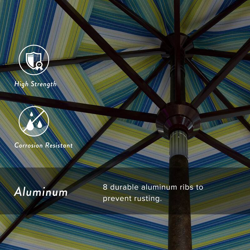 California Umbrella 11' Rd Golden State Series Patio Umbrella Bronze Aluminum Frame Crank Lift Collar Tilt Sunbrella