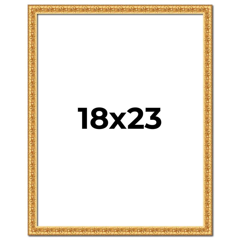 18x23 Frame Gold Real Wood Picture Frame Width 1 inches | Interior