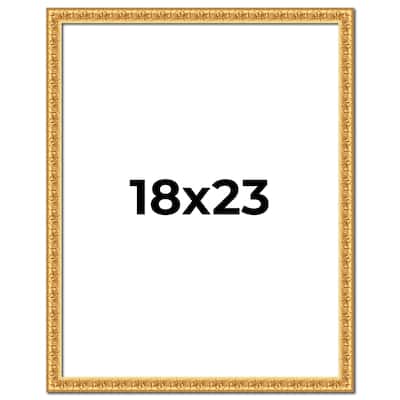 18x23 Frame Gold Real Wood Picture Frame Width 1 inches | Interior