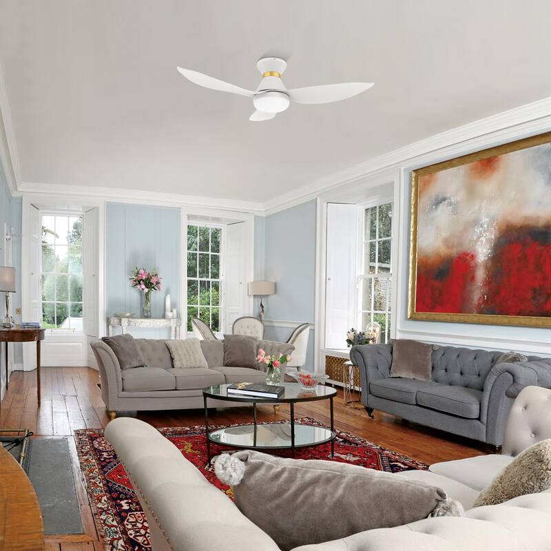 CARRO Chamomile 45" ABS 3-Blade Indoor Smart Ceiling Fan with Light and Remote Control