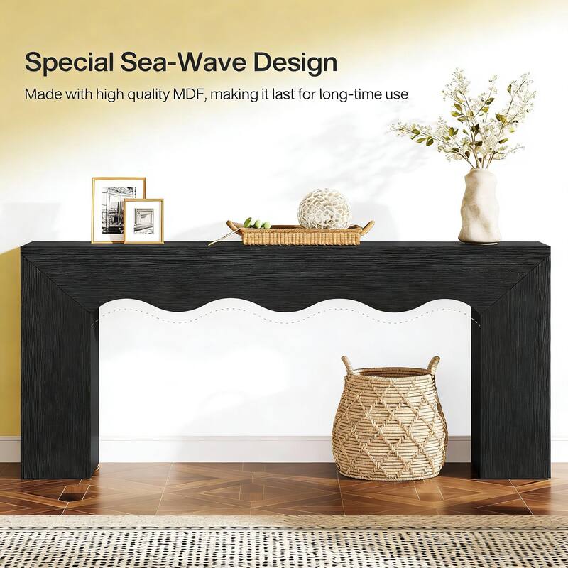 Wavy Edge Style Sofa Table, Console Table, Entryway Table