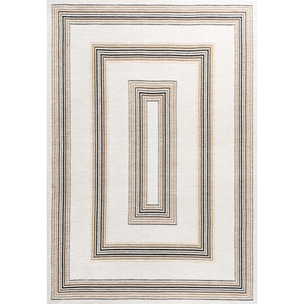 JONATHAN Y Reversible Eryx Classic Nautical Mitre Stripe Machine-Washable Indoor/Outdoor Rug