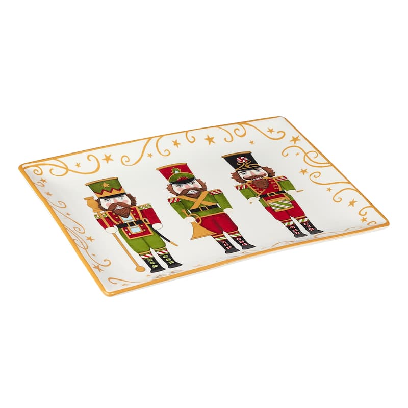 Certified International Holiday Magic Nutcracker 14" x 10" Rectangular Serving Platter