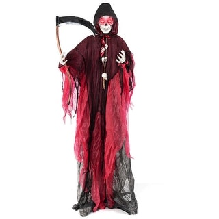 8FT Halloween Animatronics Standing Grim Reaper Voice Activated Reaper