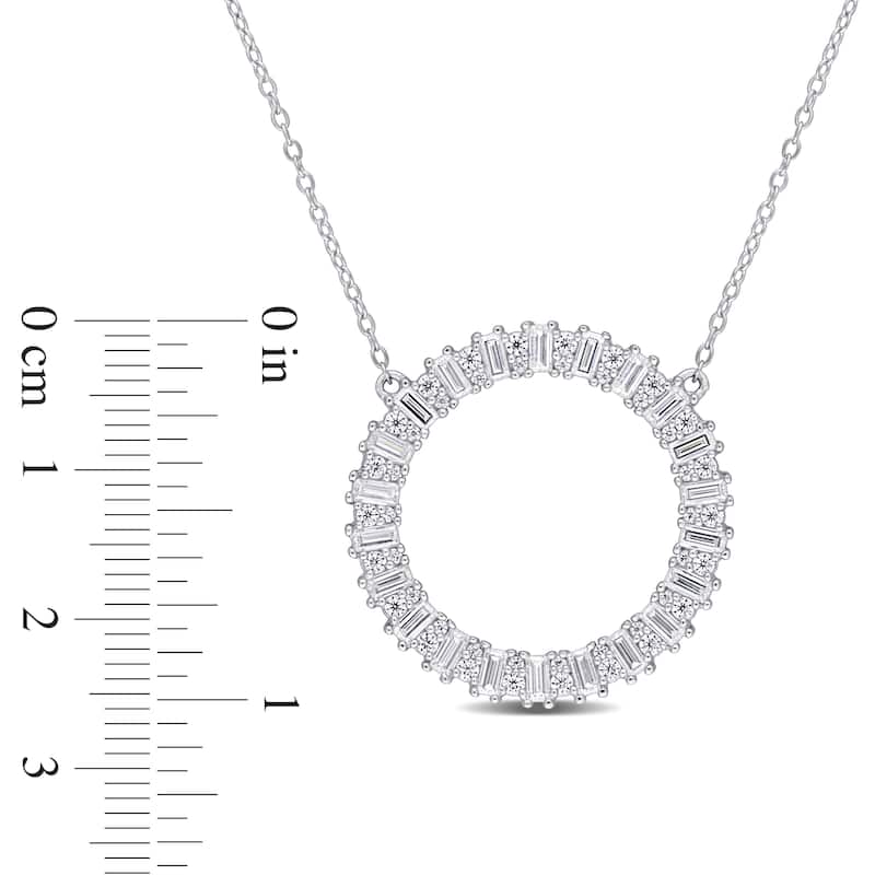 Miadora 1 5/8ct DEW Created Moissanite Circle Necklace Sterling Silver