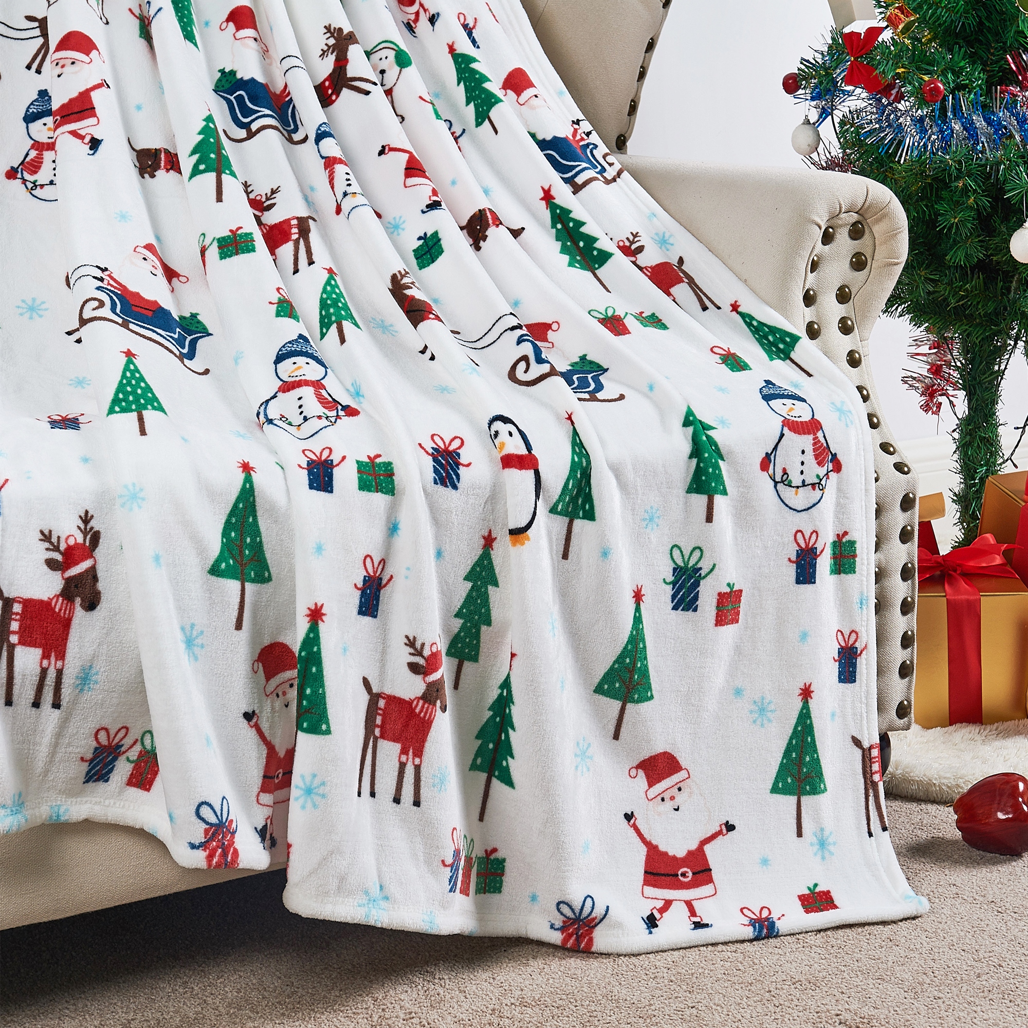 Christmas Flannel Fleece Throw Blanket 50