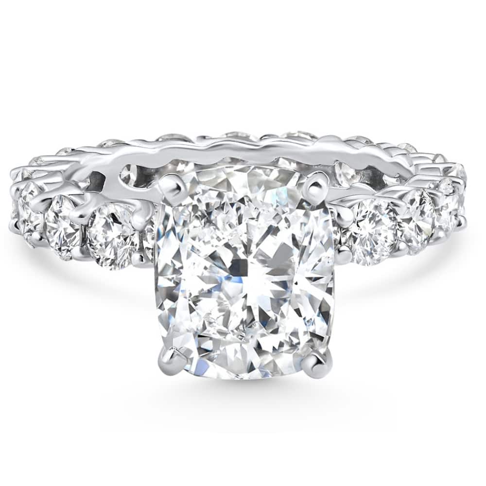 Certified 6.90Ct Cushion Diamond Engagement Eternity Ring Gold Lab Grown