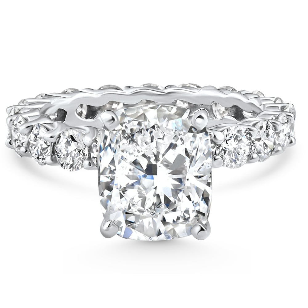 Bliss Diamond Certified 7.90Ct Cushion Diamond Engagement Eternity Ring Gold Lab Grown