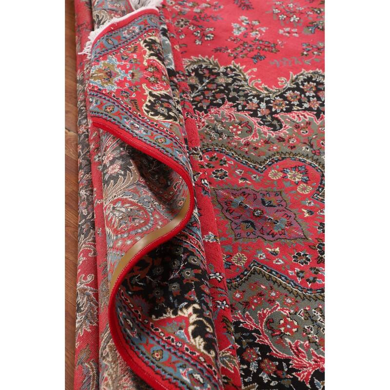 Victorian Style Pink Kashan Turkish Area Rug Machine Made Carpet - 9'8" x 13'2"