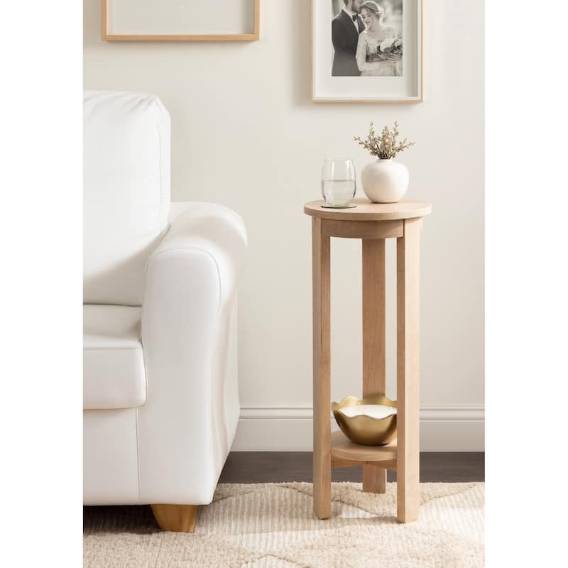 Kate and Laurel Foxford Round Wood Side Table - 12x12x30 - Natural