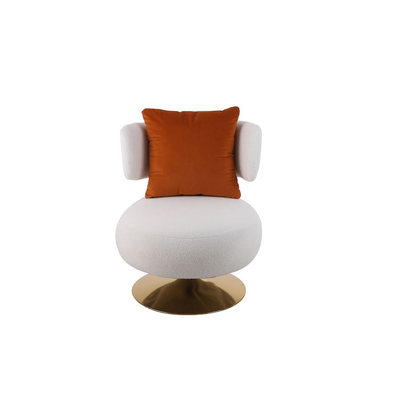 Fabric Swivel Round Barrel Chair