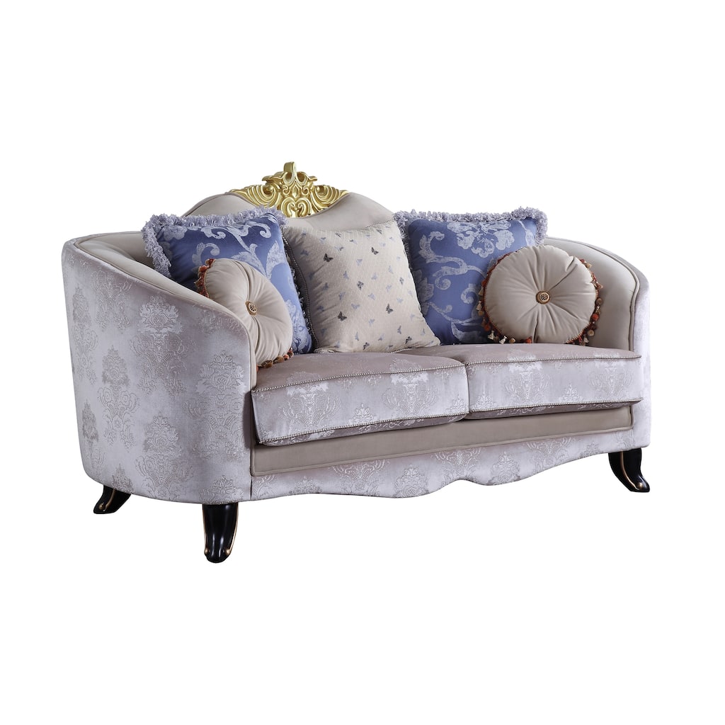 Peralta Cream Arched Backrest Loveseat