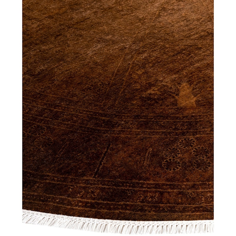Overdyed One-of-a-Kind Hand-Knotted Area Rug - Brown - 8' 1" x 8' 1"