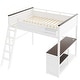 preview thumbnail 5 of 11, Queen Size Loft Bed with Desk, Charging Station, Shelf & a Storage Box