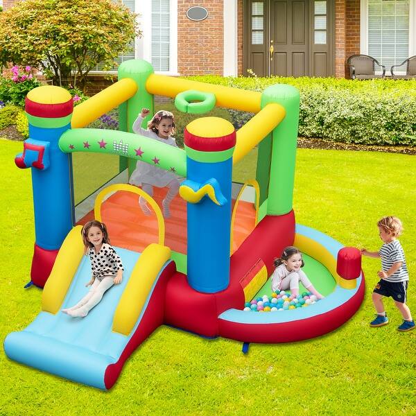 slide 2 of 9, Music-Themed Kids Inflatable Castle Bounce House, Blower Not Included - 116" x 114" x 75" 8-11 Years