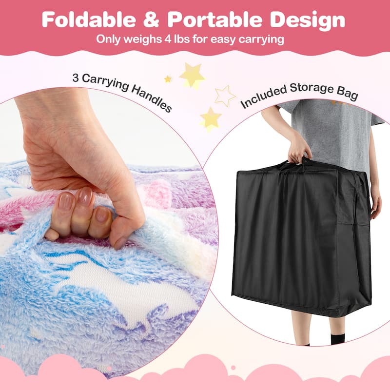 Gymax Foldable Floor Mattress for Kids Glow in the Dark Toddler Nap