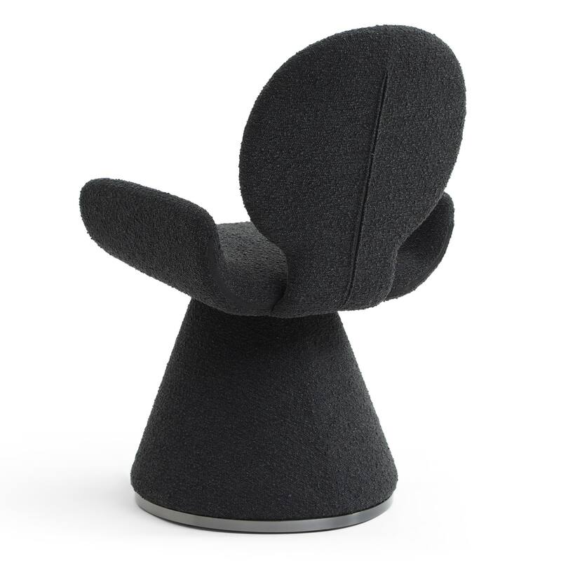 Modrest Neptune Contemporary Black Fabric & Brushed Black Gun Dining Chair