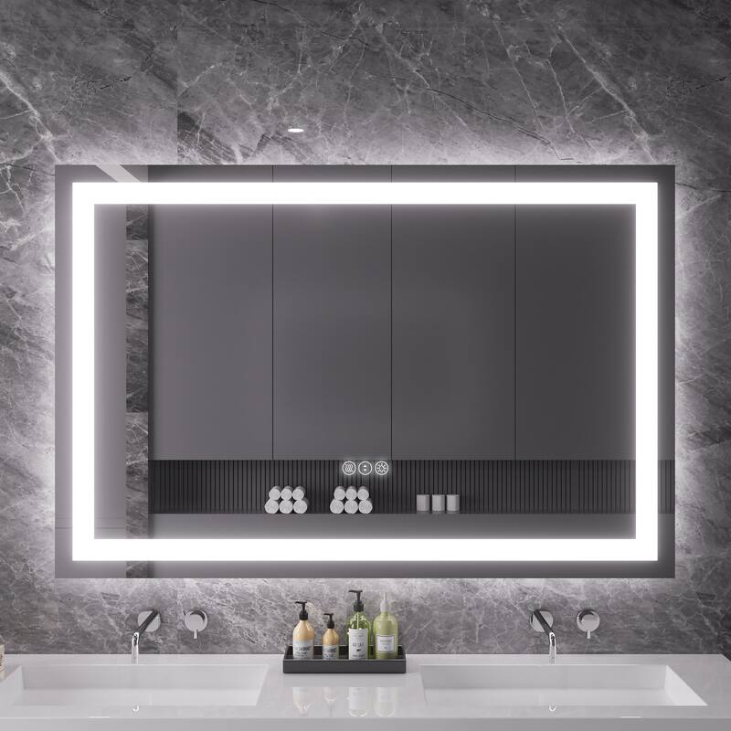 QuivaraView LED lights Frameless Wall Mounted Bathroom Vanity Mirror