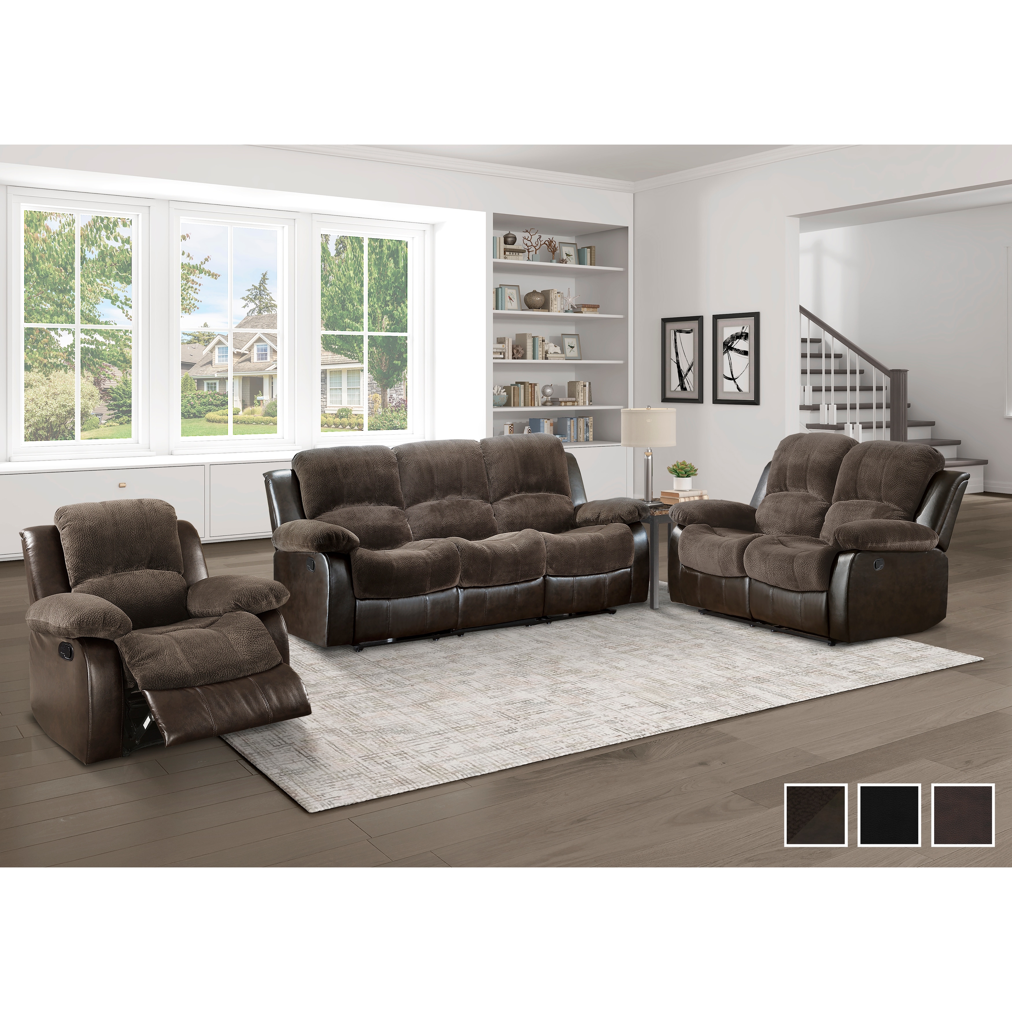 Lucca 3-Piece Reclining Living Room Set - On Sale - Overstock