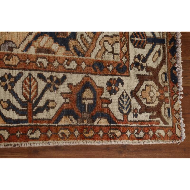 Orange Bakhtiari Persian Vintage Area Rug Handmade Wool Carpet - 7'0"x 10'4"