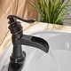 preview thumbnail 30 of 36, Vibrantbath Waterfall Bathroom Sink Faucets Deck Mount Lavatory