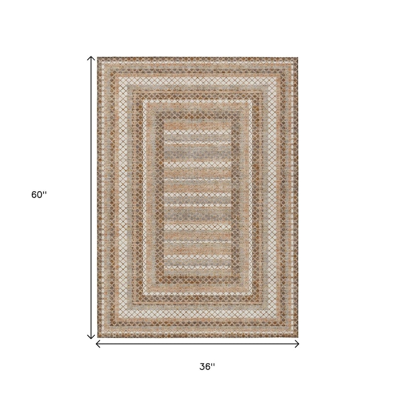 HomeRoots Geometric Transitional Rectangle Outdoor Rug