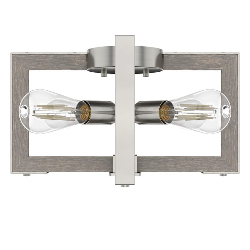 Hunter Woodburn 4-Light Flush Mount Ceiling Light - Farmhouse, Rustic, Mountain