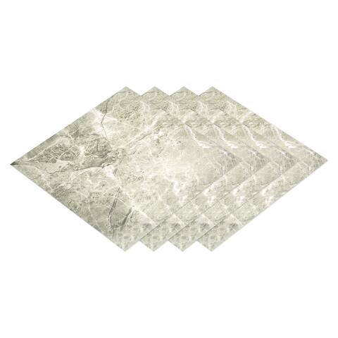 Peel and Stick Floor Tile, 4Pcs Shiny Crystal for Kitchen Bedrooms