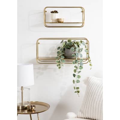 Kate and Laurel Emerline Wall Shelf Set - 2 Piece
