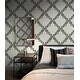 preview thumbnail 3 of 5, Seabrook Designs Kiran Scroll Frame Non-Woven Unpasted Wallpaper
